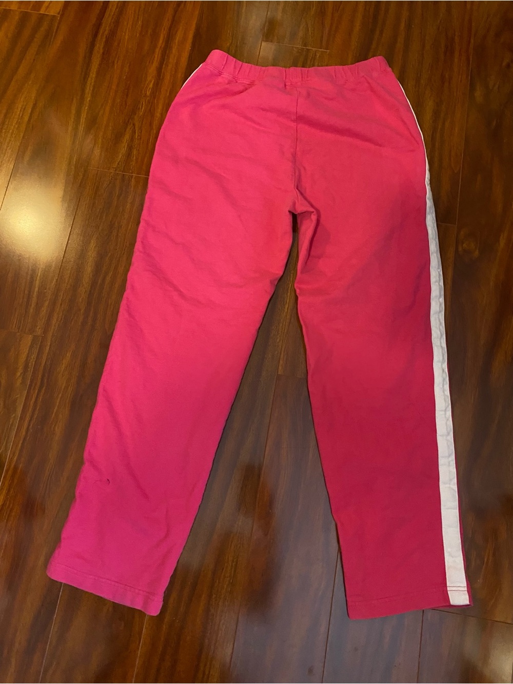Hot Pink Track crop Pants with White Side Stripe